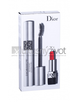 Christian Dior Diorshow Iconic Overcurl, riasenka 10 ml + rúž Mini Rouge 999 1,5 g