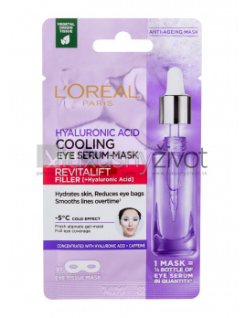 L'Oréal Paris Revitalift Filler HA Cooling Tissue Eye Serum-Mask, Maska na oči 11