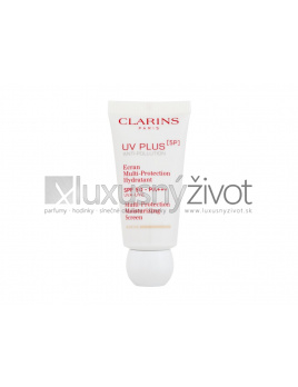Clarins UV Plus 5P Multi-Protection Moisturizing Screen Beige, Opaľovací prípravok na tvár 30, SPF50
