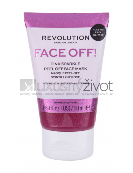 Revolution Skincare Face Off! Pink Sparkle, Pleťová maska 50