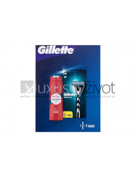 Gillette Mach3, holiaci strojček 1 ks + náhradná hlavica 1 ks + sprchovací gél a šampón Old Spice Whitewater 3in1 250 ml