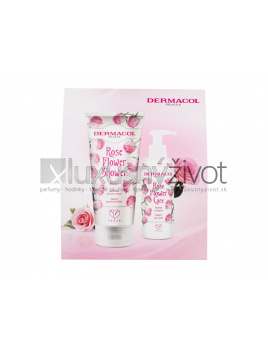 Dermacol Rose Flower, sprchovací krém Rose Flower Shower 200 ml + krém na ruky Rose Flower Care 150 ml