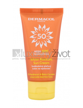 Dermacol Sun Water Resistant Cream, Opaľovací prípravok na tvár 50, SPF50
