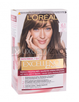 L'Oréal Paris Excellence Creme Triple Protection 6,1 Natural Dark Ash Blonde, Farba na vlasy 48