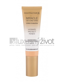 Max Factor Miracle Second Skin 06 Golden Medium, Make-up 30, SPF20