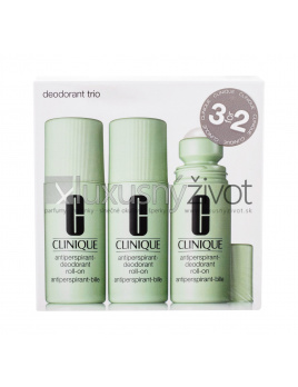 Clinique Deodorant Trio, Antiperspirant-dezodorant Roll-On 3x 75 ml