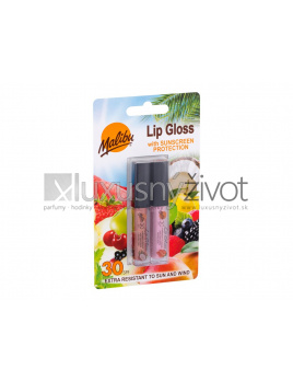 Malibu Lip Gloss, lesk na pery 1,5 ml Coconut + lesk na pery 1,5 ml Strawberry