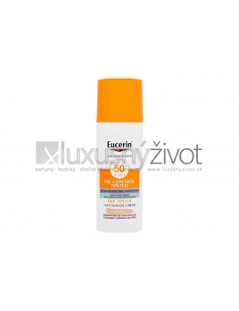 Eucerin Sun Oil Control Tinted Dry Touch Sun Gel-Cream Light, Opaľovací prípravok na tvár 50, SPF50+