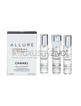 Chanel Allure Homme Sport, Toaletná voda 20 - 3x20 ml, Náplň
