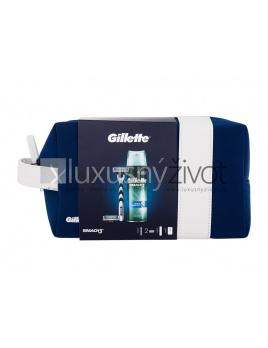 Gillette Mach3, holiaci strojček 1 ks + náhradné hlavice 2 ks + gél na holenie Extra Comfort 75 ml + kozmetická taštička