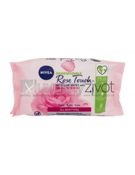 Nivea Rose Touch Micellar Wipes With Organic Rose Water, Čistiace obrúsky 25