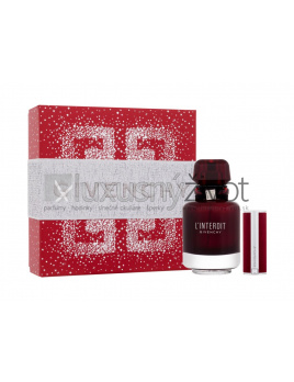 Givenchy L'Interdit Rouge, parfumovaná voda 50 ml + rúž Le Rouge Deep Velvet 1,5 g 37 Rouge Grainé