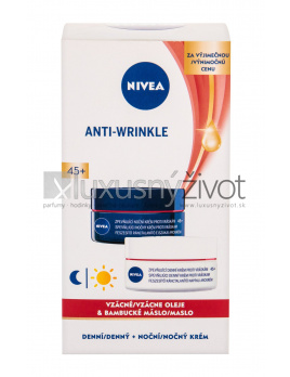 Nivea Anti-Wrinkle Firming, denný pleťový krém 50 ml + nočný pleťový krém 50 ml