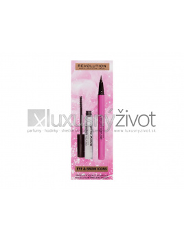 Makeup Revolution London Eye & Brow Icons Gift Set, gél na obočie Brow Glue 3 ml + očná linka Liquid Liner 0,5 ml