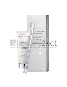 Swiss Smile Whitening Toothpaste Kit, 75ml Whitening Toothpaste + 1pc Medium-Soft Toothbrush Transparent
