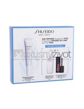 Shiseido Essential Energy, očný krém Essential Energy Eye Definer 15 ml + odličovací prípravok Instant Eye and Lip Makeup Remover 30 ml + riasenka ControlledChaos MascaraInk 4 ml 01 Black Pulse
