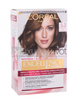L'Oréal Paris Excellence Creme Triple Protection 5,3 Natural Light Golden Brown, Farba na vlasy 48