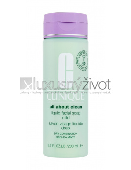 Clinique All About Clean Liquid Facial Soap Mild, Čistiace mydlo 200