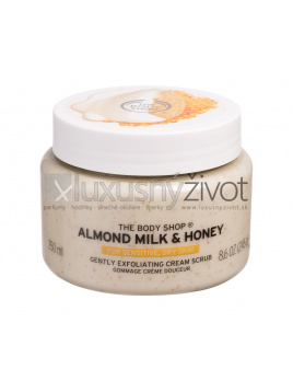 The Body Shop Almond Milk & Honey Gently Exfoliating Cream Scrub, Telový peeling 250