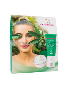 Dermacol Cannabis Gift Set, pleťová maska Cannabis Clay Detox Mask 100 ml + pleťový krém Cannabis Hydrating Cream 50 ml