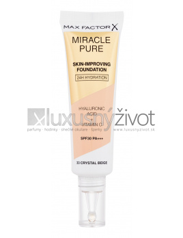 Max Factor Miracle Pure Skin-Improving Foundation 33 Crystal Beige, Make-up 30, SPF30