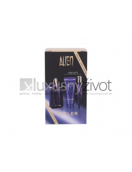 Thierry Mugler Alien, parfumovaná voda 50 ml + parfumovaná voda 10 ml + telové mlieko 50 ml, Naplniteľný