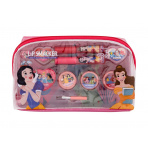 Lip Smacker Disney Princess Essential Makeup Bag, lesk na pery 2 x 2 ml + krémový lesk na pery 2 x 0,8 g + rozjasňujúci krém 3 x 1,6 g + prsteň 2 ks + prívesok + aplikátor + kozmetická taštička