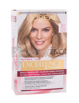 L'Oréal Paris Excellence Creme Triple Protection 9,1 Natural Light Ash Blonde, Farba na vlasy 48