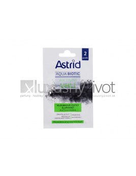 Astrid Aqua Biotic Active Charcoal Cleansing Mask, Pleťová maska 2x8