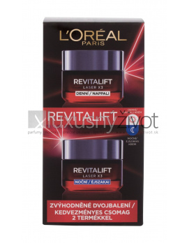 L'Oréal Paris Revitalift Laser X3 Day Cream, denný pleťový krém Revitalift Laser X3 50 ml + nočný pleťový krém Revitalift Laser X3 50 ml