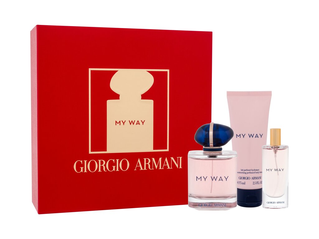 Giorgio Armani My Way, Parfumovaná voda 90 ml + Parfumovaná voda 15 ml + Telové mlieko 75 ml