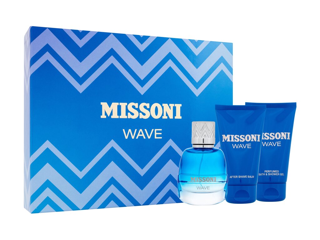Missoni Wave, toaletná voda 50 ml + balzam po holení 50 ml + sprchovací gél 50 ml